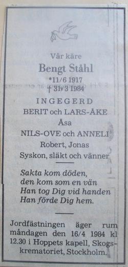 ståhl, bengt